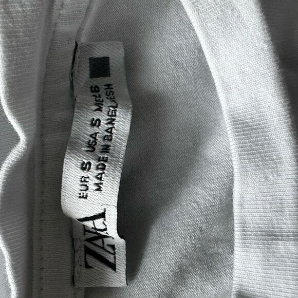 Zara White Fitted Crop Top - Picture 5 of 6